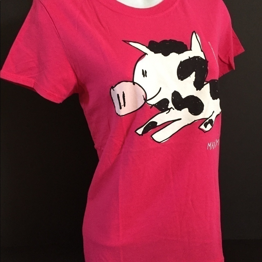HYP Women hot pink T-shirts’ Cow Maximsart